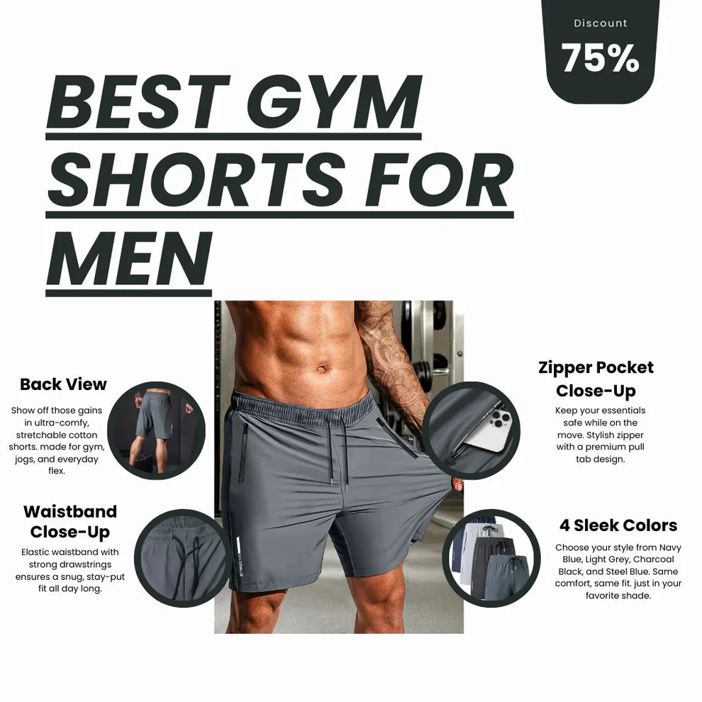 Combo of 4 Men's Stretchable Cotton Shorts for Summers 🌞🩳